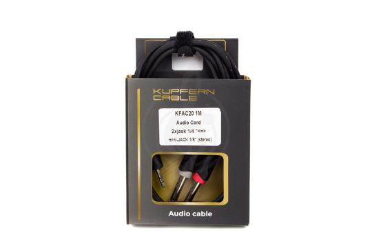 Y-кабель KUPFERN KFAC20 1M - Шнур аудио 2хJack 1/4 - mini Jack 1/8 стерео - фото 2