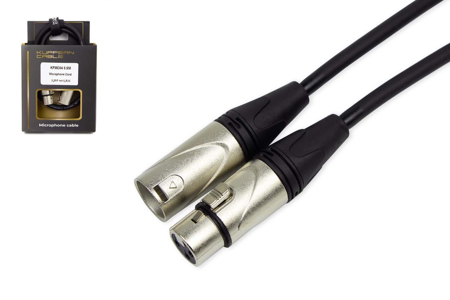 XLR-XLR микрофонный кабель KUPFERN KFMC04 0.5M - Шнур микрофонный XLR мама-XLR папа - фото 1