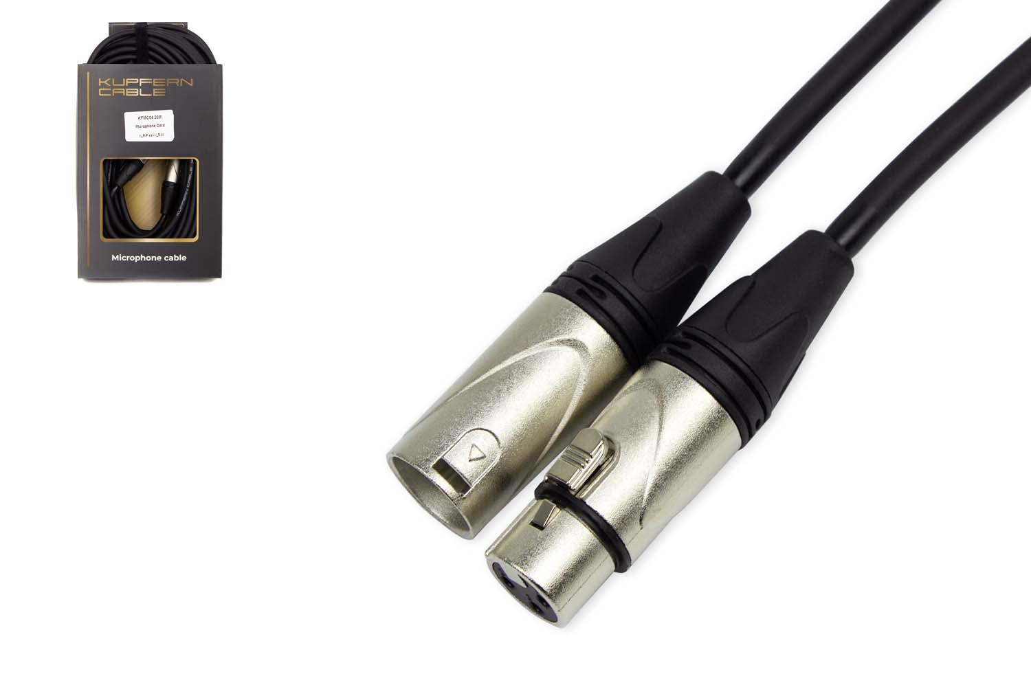 XLR-XLR микрофонный кабель KUPFERN KFMC04 20M - Шнур микрофонный XLR мама - XLR папа - фото 1
