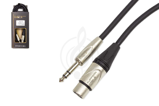 XLR-Jack микрофонный кабель KUPFERN KFMC07 3M - Шнур микрофонный XLR-F - Jack 1/4 stereo male - фото 1