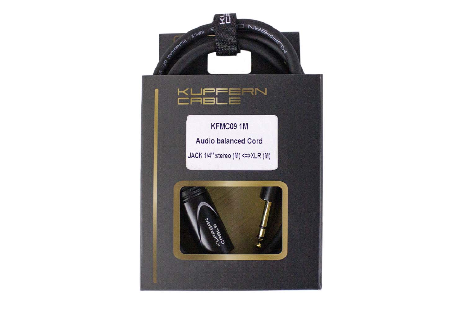XLR-Jack микрофонный кабель KUPFERN KFMC09 1M - Шнур аудиобалансный Jack 1/4 stereo папа- XLR папа - фото 1