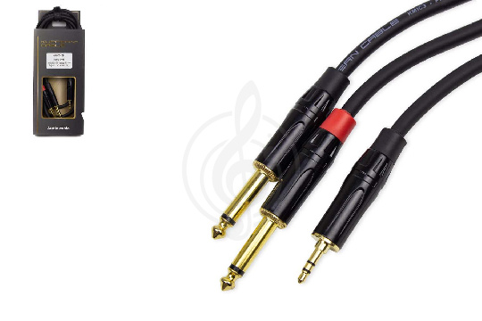 Y-кабель KUPFERN KFYC04 3M - Шнур аудио  mini Jack 1/8 стерео папа - 2хJack 1/4 mono папа - фото 1