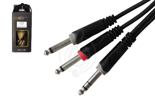 Y-кабель KUPFERN KRSA22 3M - Шнур аудио 2хJack 1/4 - Jack 1/4 стерео - фото 1